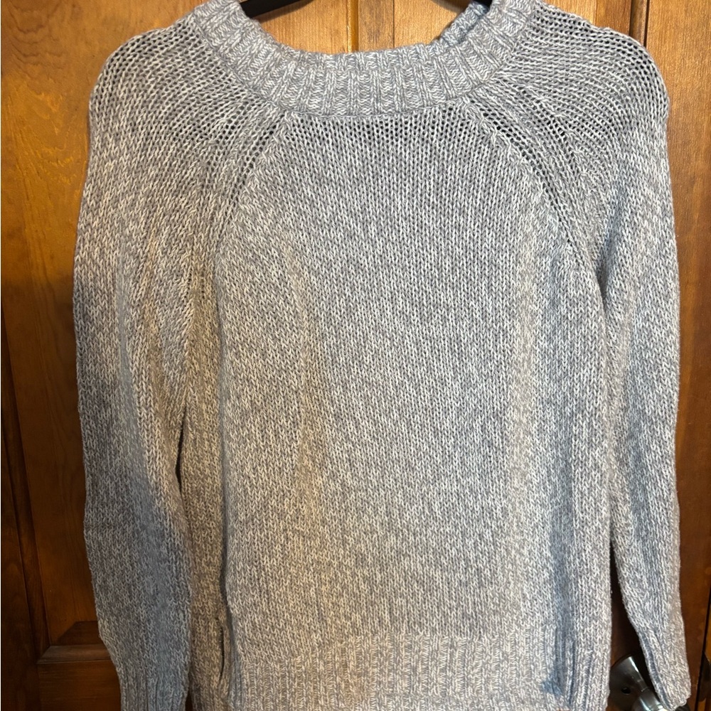 Aerie Gray Cowl Neck Sweater with Textured Knit